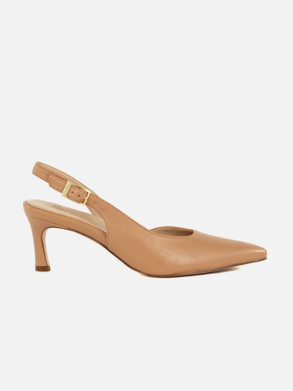 Naturalizer 27 Edit Taupe Pointed-Toe Slingback kitten heels